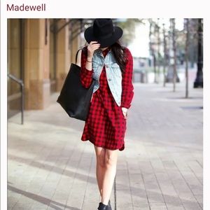 Madewell flannel latitude shirtdress in buffalo